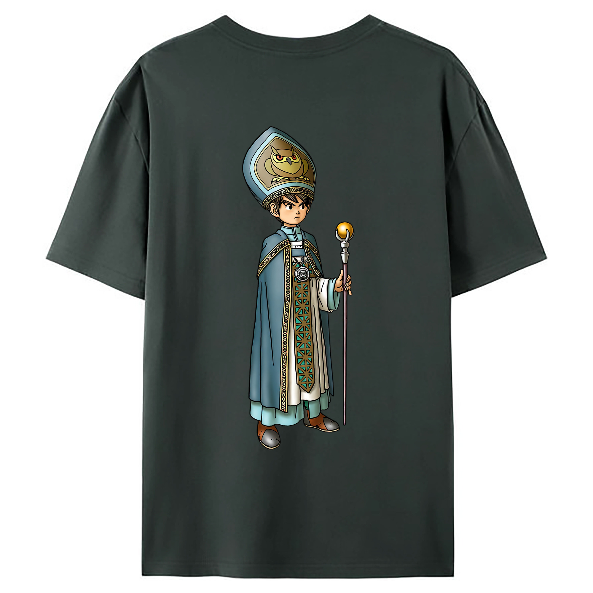 （画像用） ドラゴンクエスト Doragon Kuesuto Dragon Quest 綿100％ メンズ半袖Tシャツ（バックプリント） 通気性